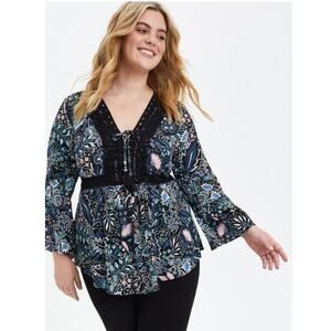 TORRID Lace Up Babydoll Top Sz 2